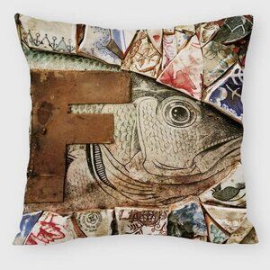 Barbaba O'Donovan Design "F" Fish Pillow Cover